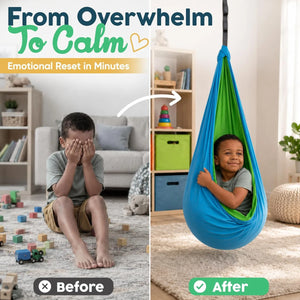 Sensory Swing for Kids Indoor - Calming Cocoon Therapy Swing 360° Hardware - Holds 300lbs - Indoor Outdoor Sensory Hammock - Autism ADHD SPD Trusted Sensory Support