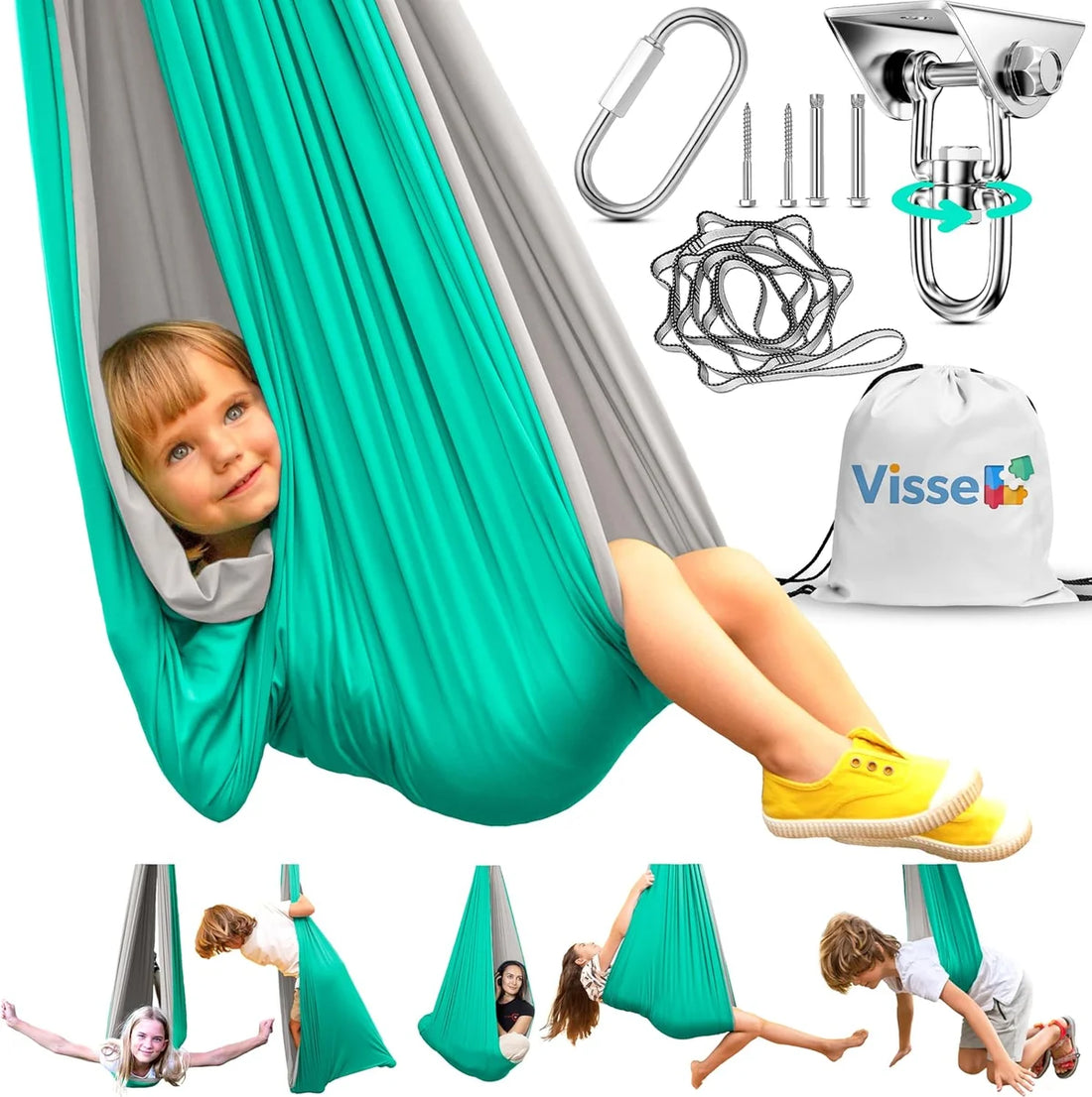 VISSE Sensory Swing in Mint/Grey