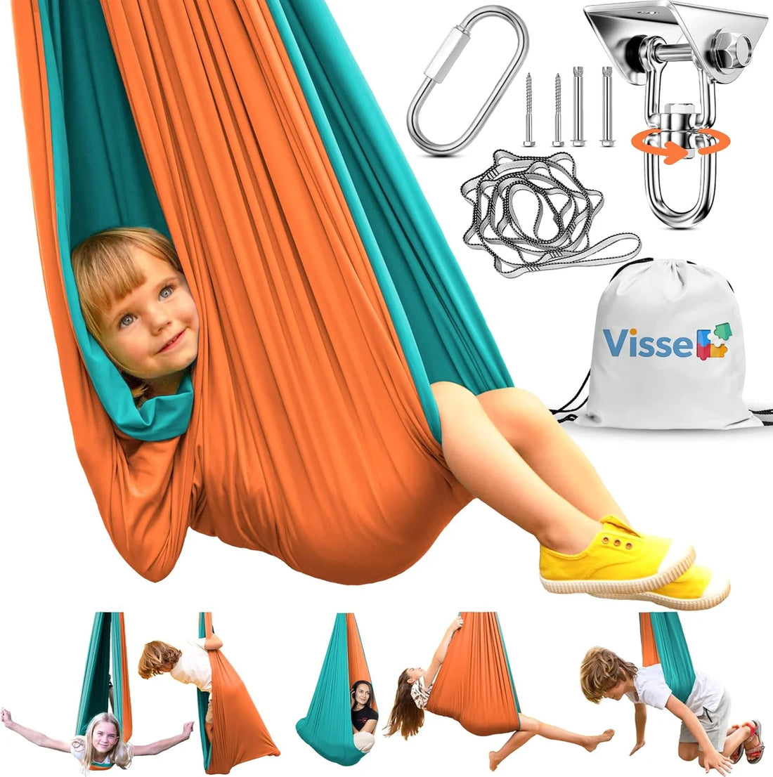 VISSE Sensory Swing in Orange/Teal